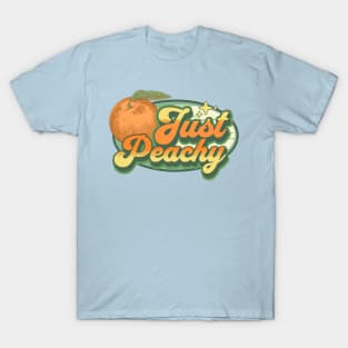 70's Just Peachy Retro Hippie Georgia Peaches Summer Fruit T-Shirt